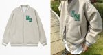 画像3: momamual embroidery BASEBALL JACKET baseball uniform jacket blouson  ユニセックス 男女兼用NMロゴスタジアムジャンパー スタジャン MA-1 ボンバー ジャケット ブルゾン (3)