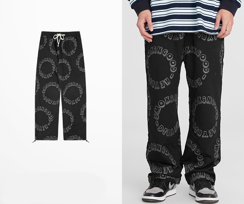画像5: Unisex Circle logo denim pants print denim pants trousers 　男女兼用ユニセックス サークルロゴプリントカジュアルパンツ ジーンズ (5)