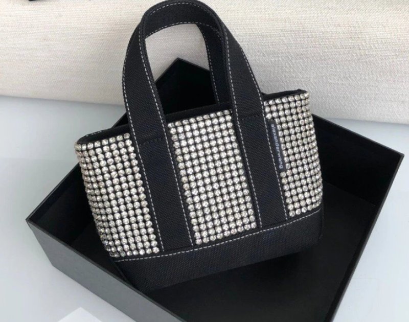 画像10: hinestone canvas diamond Tote Bag  ラインストーンキャンバスミニトートバッグ  (10)