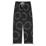 画像1: Unisex Circle logo denim pants print denim pants trousers 　男女兼用ユニセックス サークルロゴプリントカジュアルパンツ ジーンズ (1)