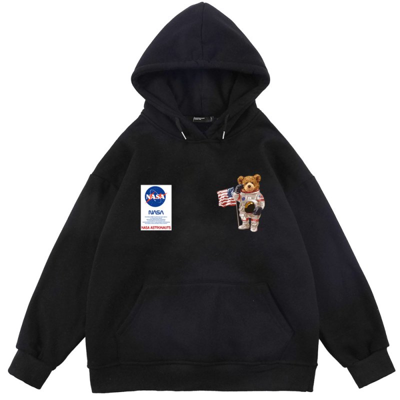画像2: Unisex Nasa & Bear print hoodie  ユニセックス男女兼用ナサ＆ベアプリントフーディー スウェット パーカー (2)