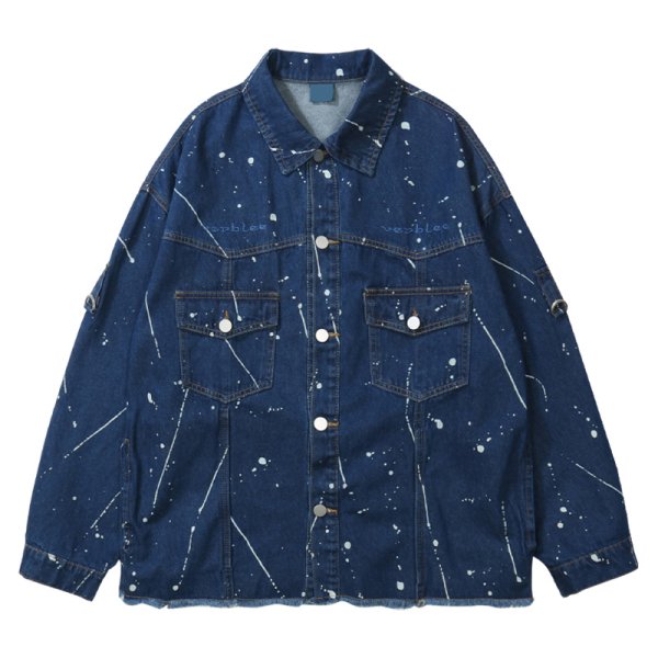 画像1: Paint denim G Jean jacket blouson  ユニセックス 男女兼用ペイントデニムGジャン ジャケット ブルゾン (1)