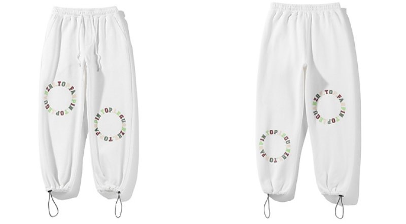 画像5: Unisex retro simple Circle letter printing sports sweatpants 　男女兼用ユニセックス サークルロゴスウェットパンツ (5)