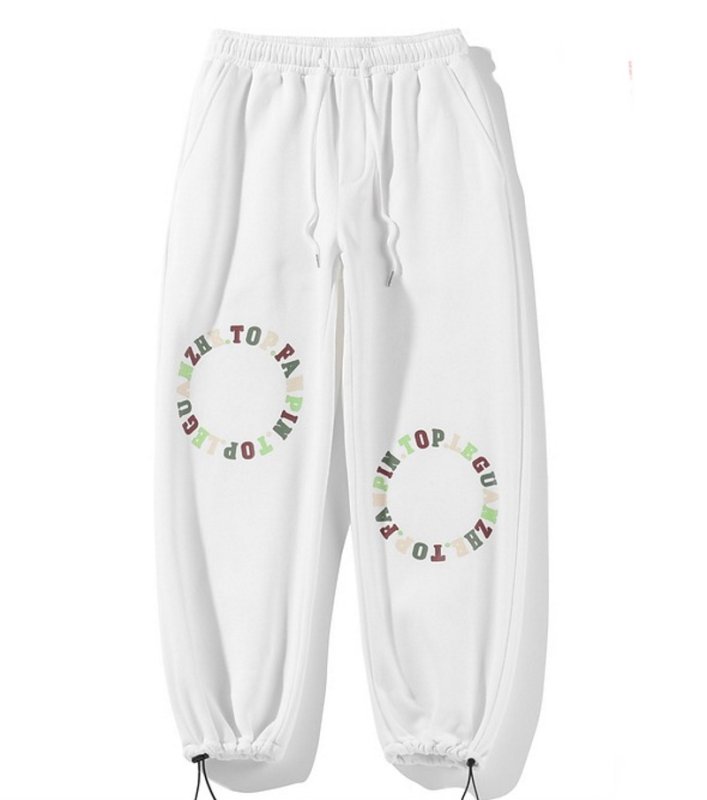 画像3: Unisex retro simple Circle letter printing sports sweatpants 　男女兼用ユニセックス サークルロゴスウェットパンツ (3)