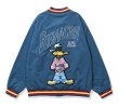 画像2: Daffy Ducke mbroidery BASEBALL JACKET baseball uniform jacket blouson  ユニセックス 男女兼用 ダフィー・ダック刺繍スタジアムジャンパー スタジャン MA-1 ボンバー ジャケット ブルゾン (2)