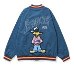 画像2: Daffy Ducke mbroidery BASEBALL JACKET baseball uniform jacket blouson  ユニセックス 男女兼用 ダフィー・ダック刺繍スタジアムジャンパー スタジャン MA-1 ボンバー ジャケット ブルゾン (2)