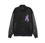 画像2: Dice & Purple A Logo mbroidery BASEBALL JACKET baseball uniform jacket blouson  ユニセックス 男女兼用 サイコロ＆パープルAロゴ刺繍スタジアムジャンパー スタジャン MA-1 ボンバー ジャケット ブルゾン (2)