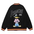 画像1: Daffy Ducke mbroidery BASEBALL JACKET baseball uniform jacket blouson  ユニセックス 男女兼用 ダフィー・ダック刺繍スタジアムジャンパー スタジャン MA-1 ボンバー ジャケット ブルゾン (1)