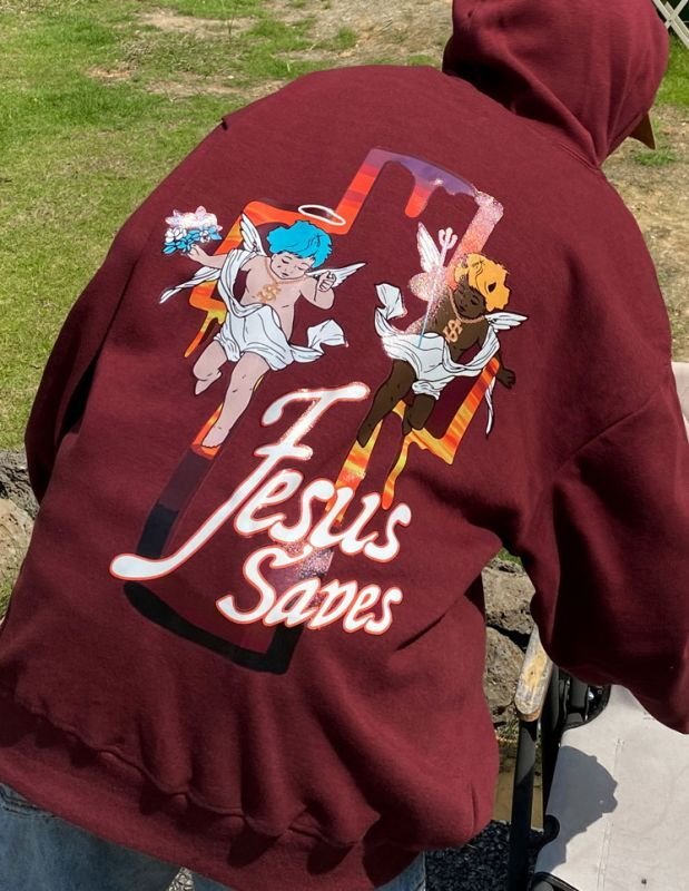 画像5: Unisex Hip hop angel hoodie sweater  ユニセックス男女兼用ヒップホップエンジェルプリントフーディー スウェット パーカー (5)