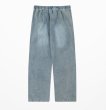 画像2: Unisex letters loose belt  retro wide-leg pants jeans denim trousers 　男女兼用ユニセックス レタールーズベルトジーンズ (2)