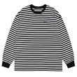 画像1: long-sleeved Sleeve Border T-shirt  ユニセックス 男女兼用ワンポイントボーダー長袖Tシャツ (1)