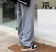 画像4: Unisex letters loose belt  retro wide-leg pants jeans denim trousers 　男女兼用ユニセックス レタールーズベルトジーンズ (4)