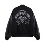 画像2: forget letter logo embroidery BASEBALL JACKET baseball uniform jacket blouson  ユニセックス 男女兼用forgetレターロゴスタジアムジャンパー スタジャン MA-1 ボンバー ジャケット ブルゾン (2)