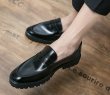 画像4: Men's leather platform loafers  メンズソフトレザー厚底 ローファー シューズ (4)