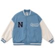 画像10: Loose Colorblock Letter Embroideryembroidery BASEBALL JACKET baseball uniform jacket blouson  ユニセックス 男女兼用Hマークカラーブロックレター刺繡スタジアムジャンパー スタジャン MA-1 ボンバー ジャケット ブルゾン (10)