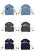 画像8: Loose Colorblock Letter Embroideryembroidery BASEBALL JACKET baseball uniform jacket blouson  ユニセックス 男女兼用Hマークカラーブロックレター刺繡スタジアムジャンパー スタジャン MA-1 ボンバー ジャケット ブルゾン (8)