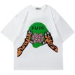 画像1: new tiger print print Short Sleeve T-shirt　ユニセックス 男女兼用ニュータイガー虎プリント半袖Tシャツ (1)