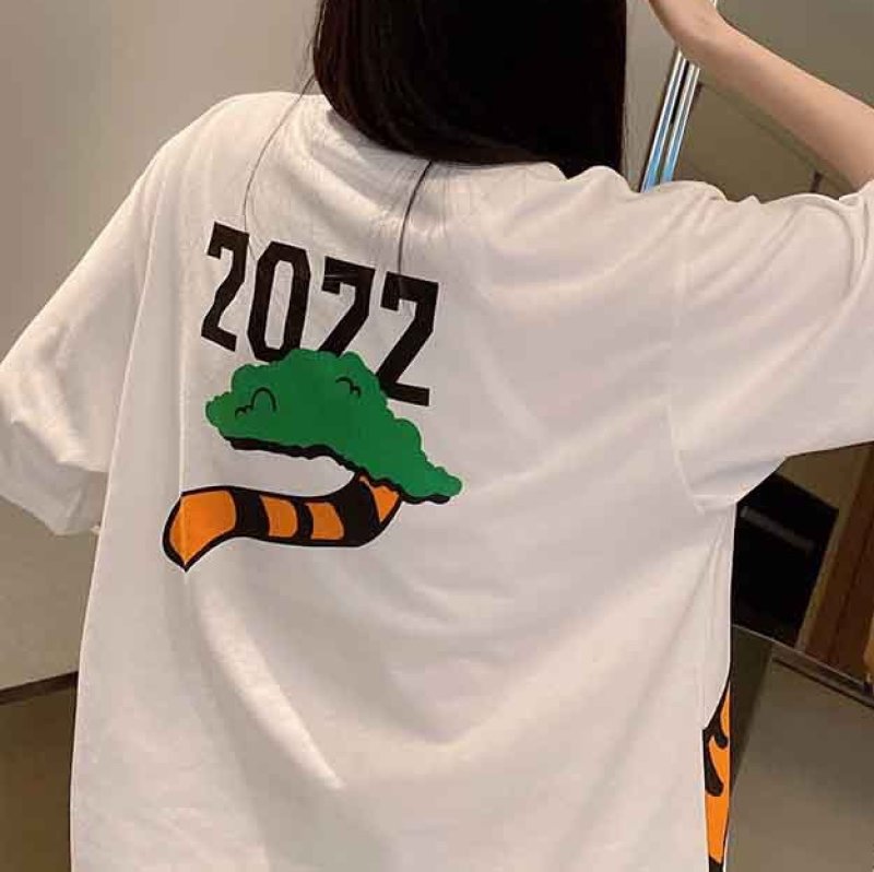 画像4: new tiger print print Short Sleeve T-shirt ユニセックス 男女兼用ニュータイガー虎プリント半袖Tシャツ (4)