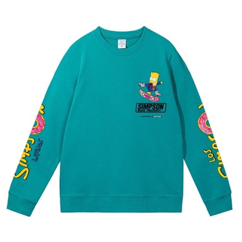 画像4: 22SS Unisex Simpson The Simpsons Sleeve Print Sweat Pullover 男女兼用 ラウンドネック シンプソン シンプソンズ ショルダープリント スウェット トレーナー プルオーバー (4)