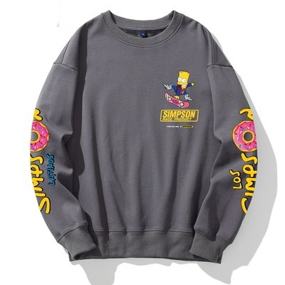 画像1: 22SS Unisex Simpson The Simpsons Sleeve Print Sweat Pullover 男女兼用 ラウンドネック シンプソン シンプソンズ ショルダープリント スウェット トレーナー プルオーバー