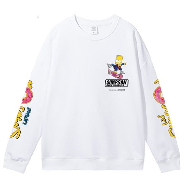 画像1: 22SS Unisex Simpson The Simpsons Sleeve Print Sweat Pullover 男女兼用 ラウンドネック シンプソン シンプソンズ ショルダープリント スウェット トレーナー プルオーバー (1)