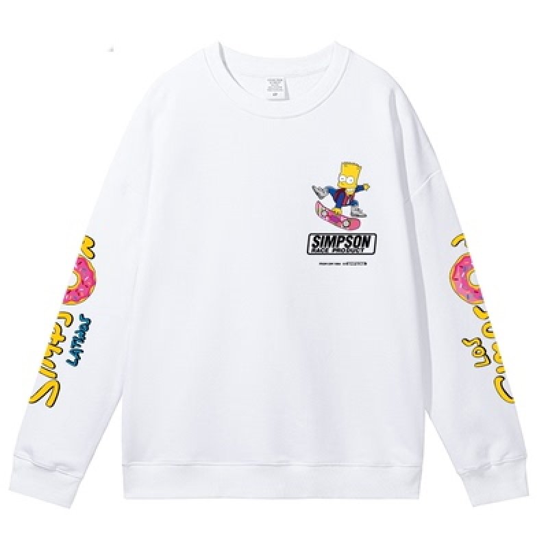 画像1: 22SS Unisex Simpson The Simpsons Sleeve Print Sweat Pullover 男女兼用 ラウンドネック シンプソン シンプソンズ ショルダープリント スウェット トレーナー プルオーバー (1)