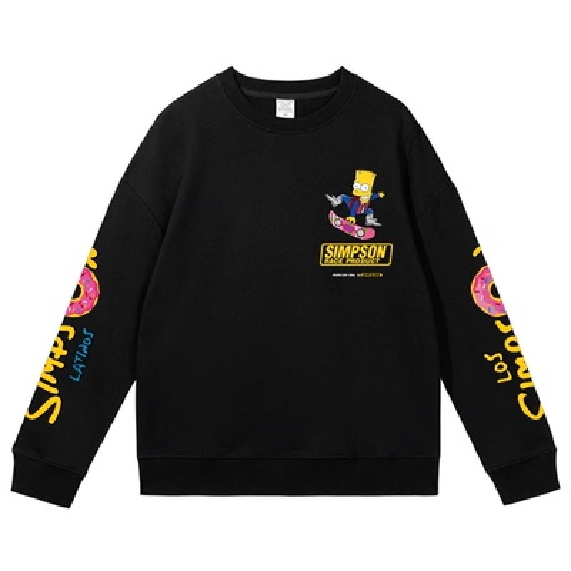画像2: 22SS Unisex Simpson The Simpsons Sleeve Print Sweat Pullover 男女兼用 ラウンドネック シンプソン シンプソンズ ショルダープリント スウェット トレーナー プルオーバー (2)