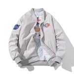 画像4: NASA astronaut jacketair force pilot jacket BASEBALL JACKET baseball uniform jacket blouson  ユニセックス 男女兼用NASA宇宙飛行士パイロットジャケットスタジアムジャンパー スタジャン MA-1 ボンバー ジャケット ブルゾン (4)