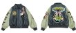 画像6: Sun motif leather jacket embroidery BASEBALL JACKET baseball uniform jacket blouson  ユニセックス 男女兼用太陽サン刺繍スタジアムジャンパー スタジャン MA-1 ボンバー ジャケット ブルゾン (6)