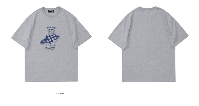 画像6: Damier Surfing Bear Print Tshirts  男女兼用  ダミエサーファーベア熊プリント 半袖 Tシャツ (6)