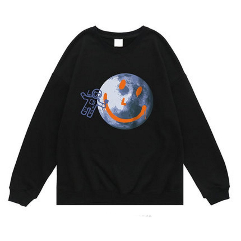 画像2: Smile earth Print  sweatshirt ユニセックス男女兼用 スマイルアースプリントスウェットトレーナー Tシャツ (2)