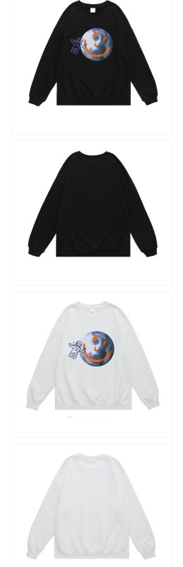 画像4: Smile earth Print  sweatshirt ユニセックス男女兼用 スマイルアースプリントスウェットトレーナー Tシャツ (4)