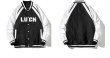 画像4: letter LUCK embroidery jacket embroidery BASEBALL JACKET baseball uniform jacket blouson  ユニセックス 男女兼用LUCKスタジアムジャンパー スタジャン MA-1 ボンバー ジャケット ブルゾンウインドブレーカー (4)