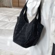 画像4: Diamond-studded bucket Tote shoulder Bag  即納ラインストーンバケットトート ショルダーバッグ  (4)