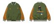 画像6: Border bearembroidery jacket embroidery BASEBALL JACKET baseball uniform jacket blouson  ユニセックス 男女兼用ボーダーベア熊スタジアムジャンパー スタジャン MA-1 ボンバー ジャケット ブルゾンウインドブレーカー (6)