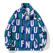 画像2: Letter print stand collar jacket windbreaker blouson  ユニセックス 男女兼用レタープリントスタンドカラージャケットウインドブレーカー (2)