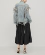 画像2: women's loose bow tie irregular hollow top Denim  G Jean jacket 　イレギュラー ボウタイデニムGジャン ジャケット (2)