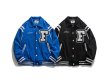 画像6: F logo emblem BASEBALL JACKET baseball uniform jacket blouson  ユニセックス 男女兼用Fロゴエンブレムスタジアムジャンパー スタジャン MA-1 ボンバー ジャケット ブルゾン (6)