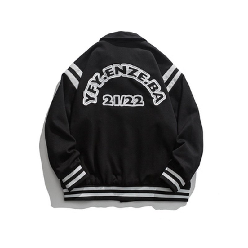 画像3: F logo emblem BASEBALL JACKET baseball uniform jacket blouson  ユニセックス 男女兼用Fロゴエンブレムスタジアムジャンパー スタジャン MA-1 ボンバー ジャケット ブルゾン (3)