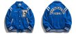 画像4: F logo emblem BASEBALL JACKET baseball uniform jacket blouson  ユニセックス 男女兼用Fロゴエンブレムスタジアムジャンパー スタジャン MA-1 ボンバー ジャケット ブルゾン (4)