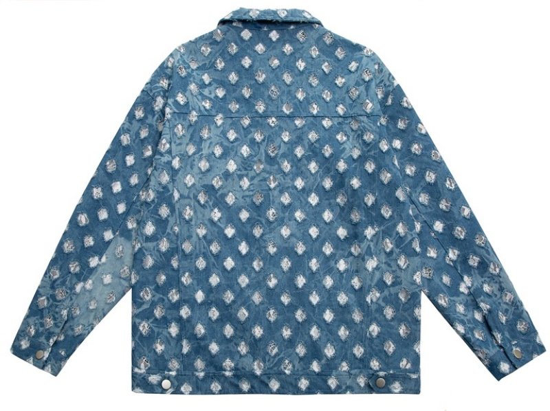 画像3: Damage pattern denim G Jean jacket blouson  ユニセックス 男女兼用ダメージ模様デニムGジャン ジャケット ブルゾン (3)