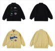 画像5: towel embroidered flocking letter jacket blouson  ユニセックス 男女兼用レター刺繍モーターバイクジャケットスタジアムジャンパー スタジャン MA-1 ボンバー ジャケット ブルゾン (5)