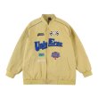 画像7: towel embroidered flocking letter jacket blouson  ユニセックス 男女兼用レター刺繍モーターバイクジャケットスタジアムジャンパー スタジャン MA-1 ボンバー ジャケット ブルゾン (7)