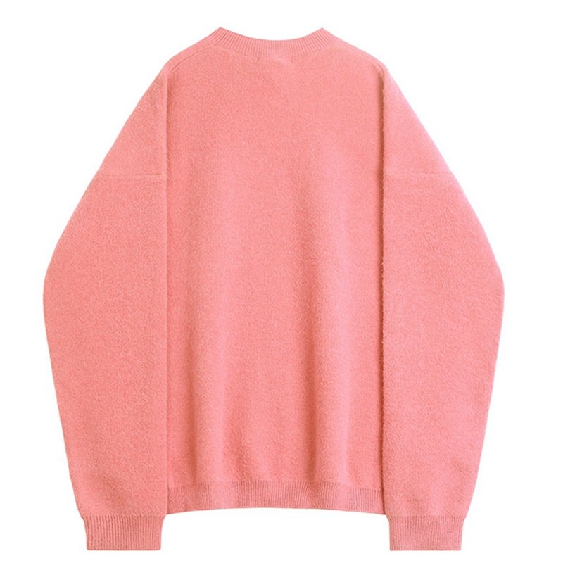 画像2: Women's Cherry braided pink sweater Long Sleeve  Pullover チェリー編み込み長袖セーター プルオーバー  (2)