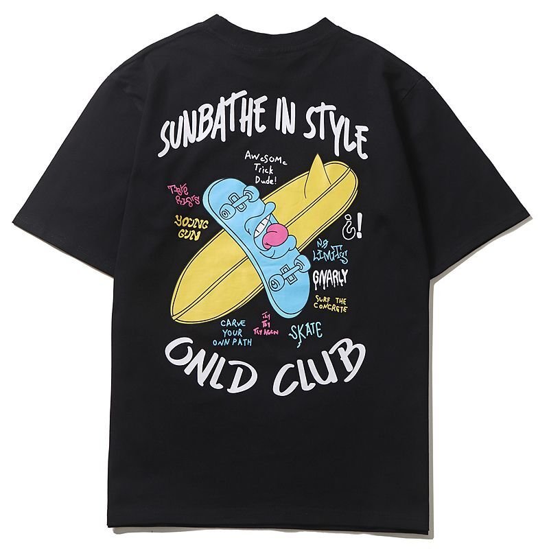 画像2: double skateboard short-sleeved Print Tshirts  男女兼用ダブルスケートボードプリント 半袖 Tシャツ (2)