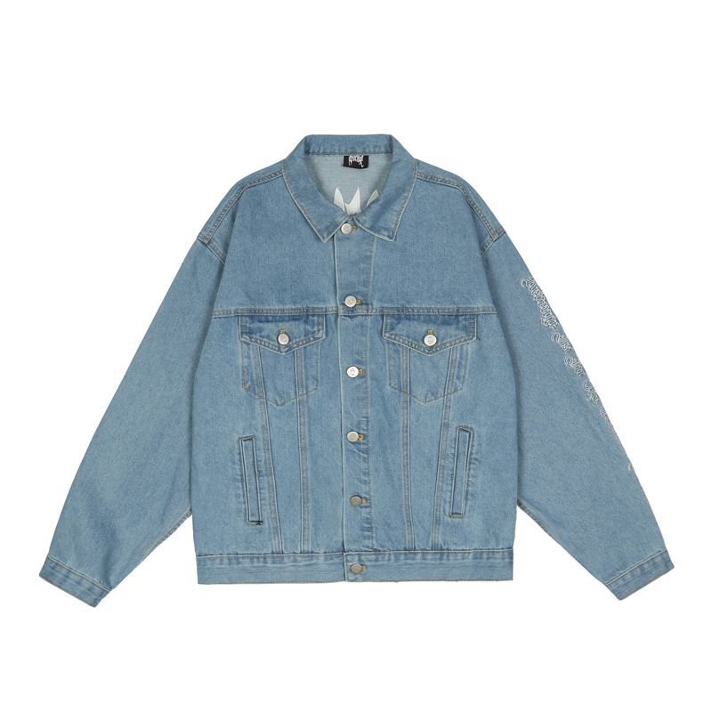 画像4:  embroidered washed denim jacket  G Jean blouson  ユニセックス 男女兼用 刺繍ウォッシュデニムジャケット Gジャン ジャケット ブルゾン (4)