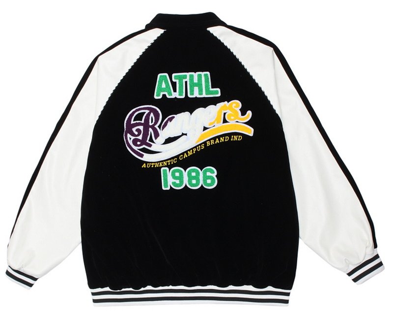 画像2: Loose gold velvet stitch  BASEBALL JACKET baseball uniform jacket blouson  ユニセックス 男女兼用ベルベットステッチジャケットスタジアムジャンパー スタジャン MA-1 ボンバー ジャケット ブルゾン (2)