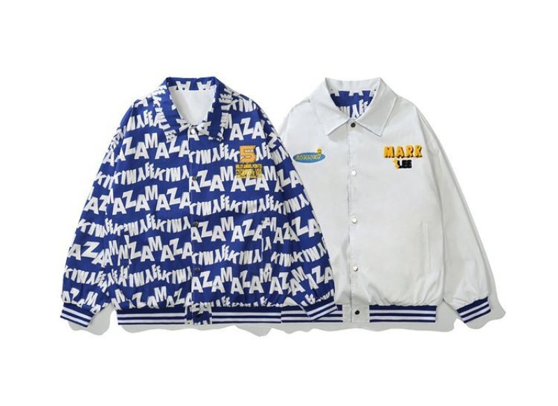 画像2: Letter print reversible windbreaker blouson  ユニセックス 男女兼用レタープリントリバーシブルジャケットウインドブレーカー (2)