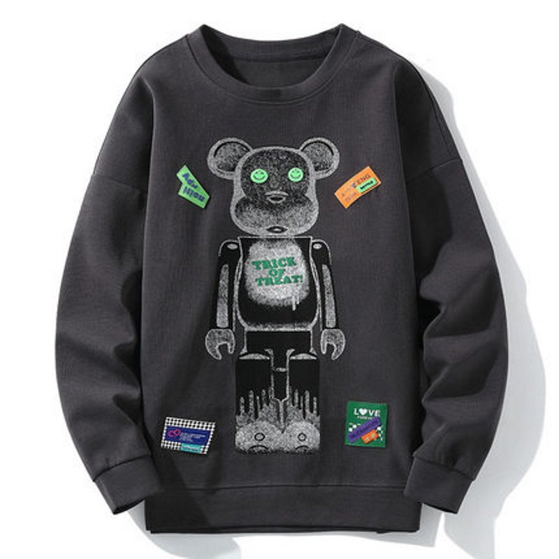画像3: Brick bear robot print Sweatshirt  ユニセックス 男女兼用ブリックベアロボットプリントスウェットシャツ トレーナー (3)