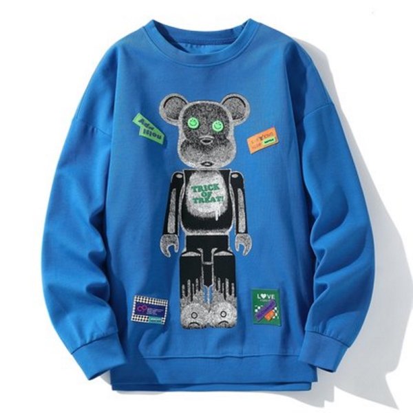 画像1: Brick bear robot print Sweatshirt 　ユニセックス 男女兼用ブリックベアロボットプリントスウェットシャツ トレーナー (1)